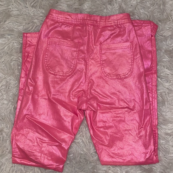 Hot Pink Shiny High Waisted Pants - Picture 5 of 5
